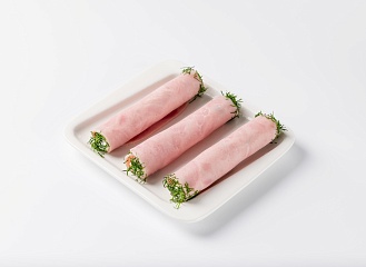 Рулетики из ветчины с сыром и орехами